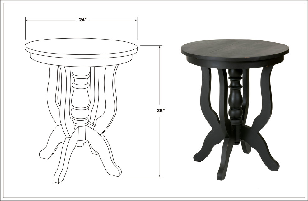 East at Main Barron Round Rubberwood Accent Table   Traditional   Side Tables And End Tables   by East at Main  Houzz