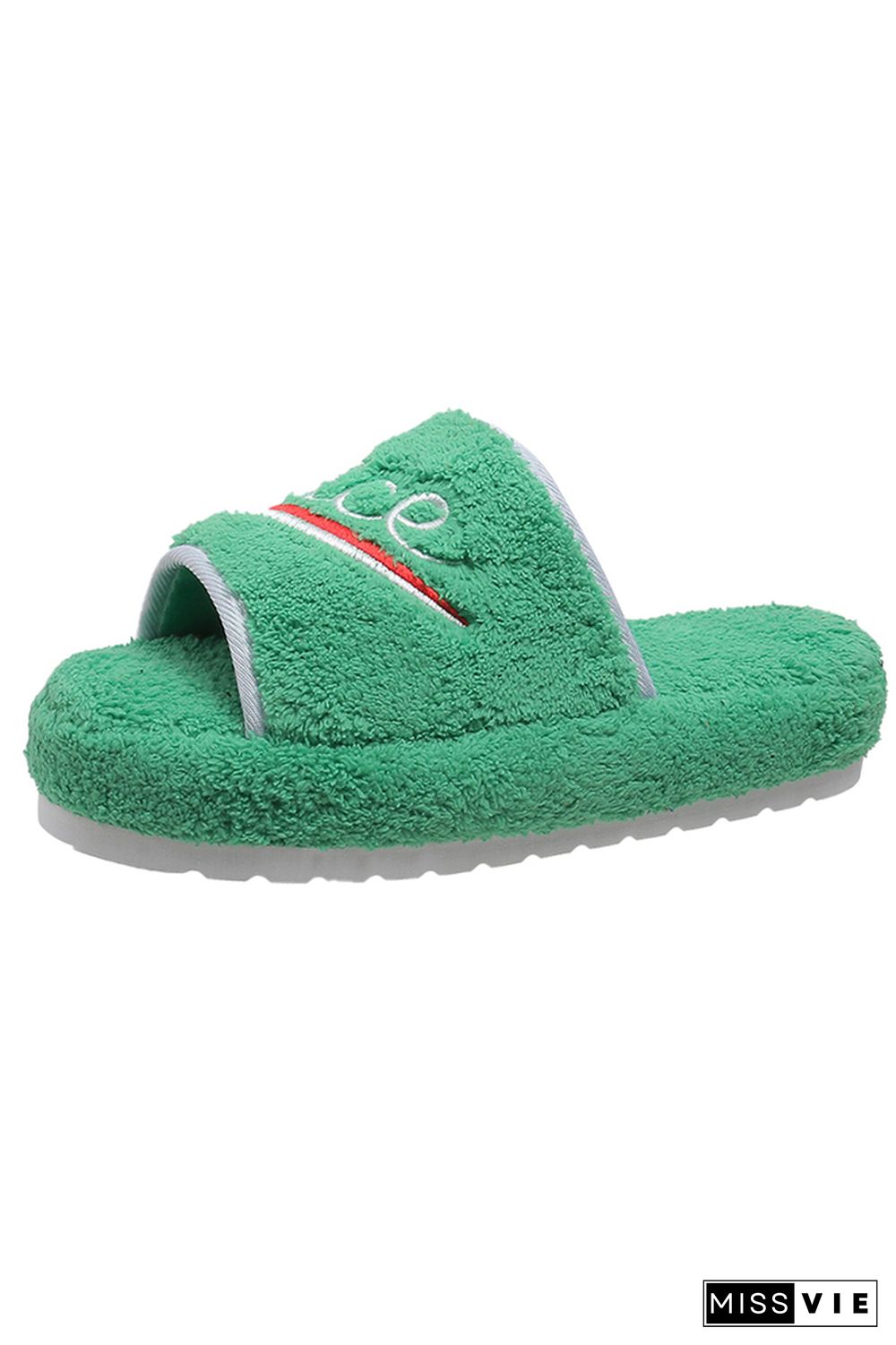 Nice Emrboidery Fleece Slippers