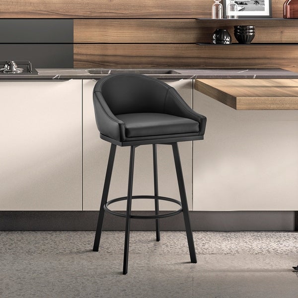 Noran Swivel Counter/Bar Stool with Faux Leather