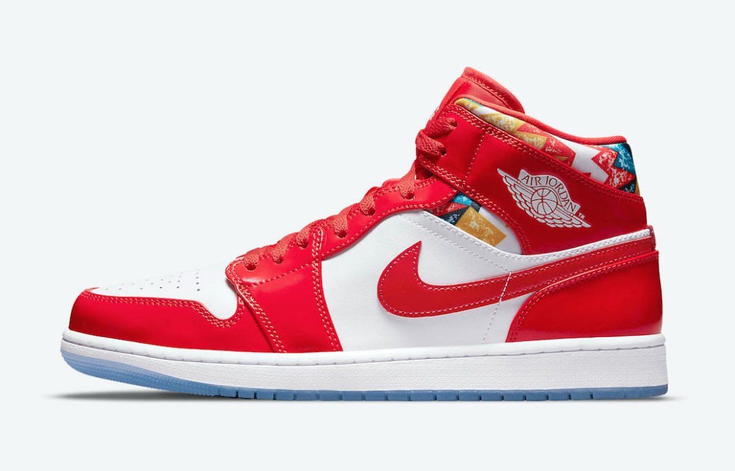 Air Jordan 1 Mid Gets Swathed in Geometric Prints DC7294-600