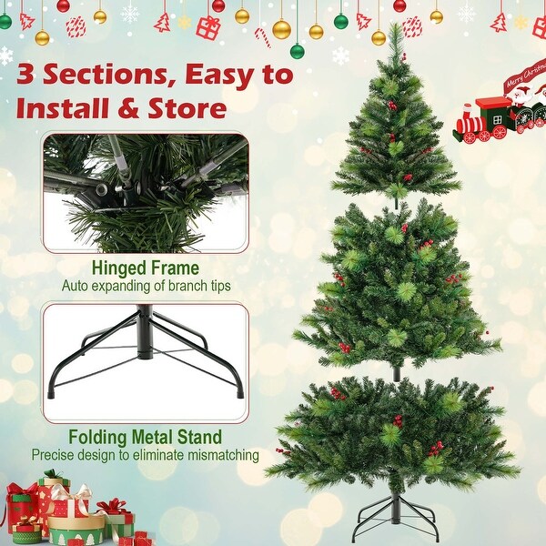 6/7/8FT PreLit Artificial Christmas Tree w/ 300/400/500 LED Lights