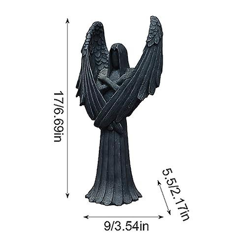 Dark Angel Figurines Decor， Resin Angel Statue， Resin Aesthetic Dark Angel Home Desktop Decoration f