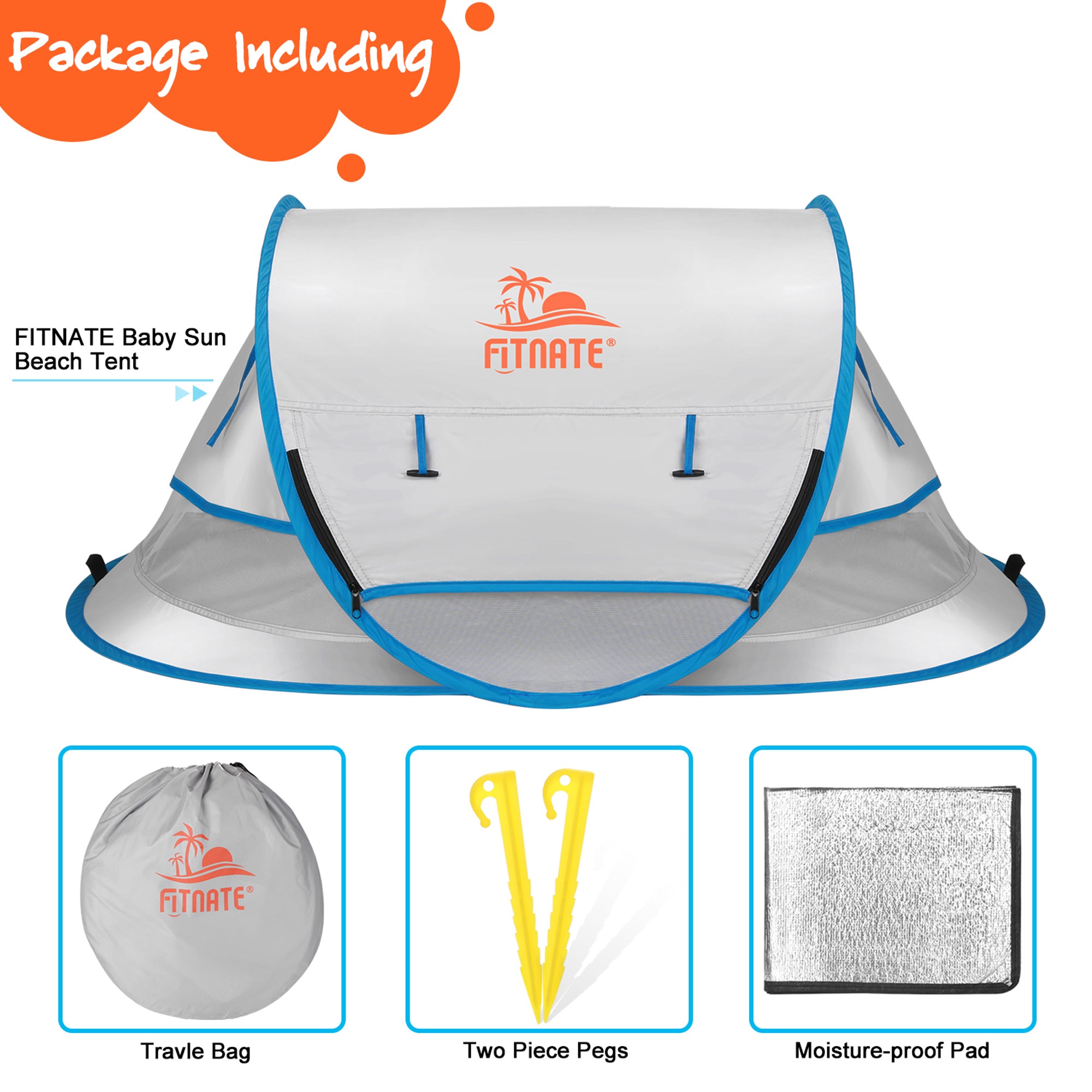 FINATE Baby Beach Tent UPF 50+UV Protection， Waterproof， Breathable and Portable， Pop Up Travel Tent Baby Mosquito Net for Beach， Garden， Camping， Hiking