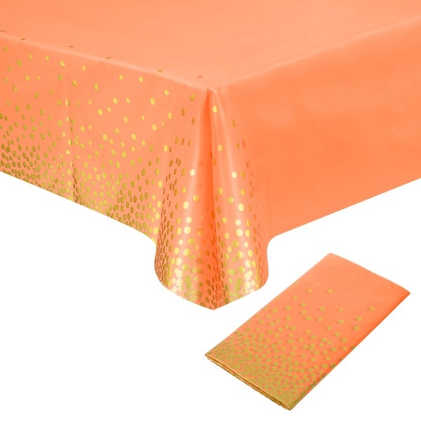 3Pcs Orange Disposable Plastic Tablecloth 54