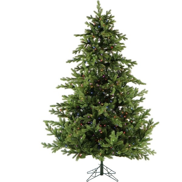 Fraser Hill Farmt Foxtail Pine 7.5foot Christmas Tree with Multicolor LED String Lighting