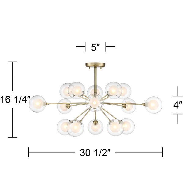 Wide 15 light Double Glass Ball Hallway