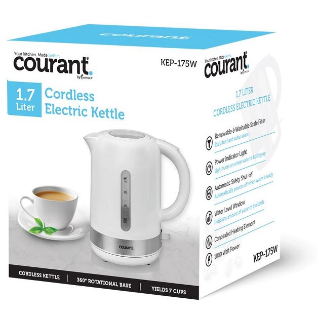 Courant 1 7 Liter Cordless Electric Kettle white