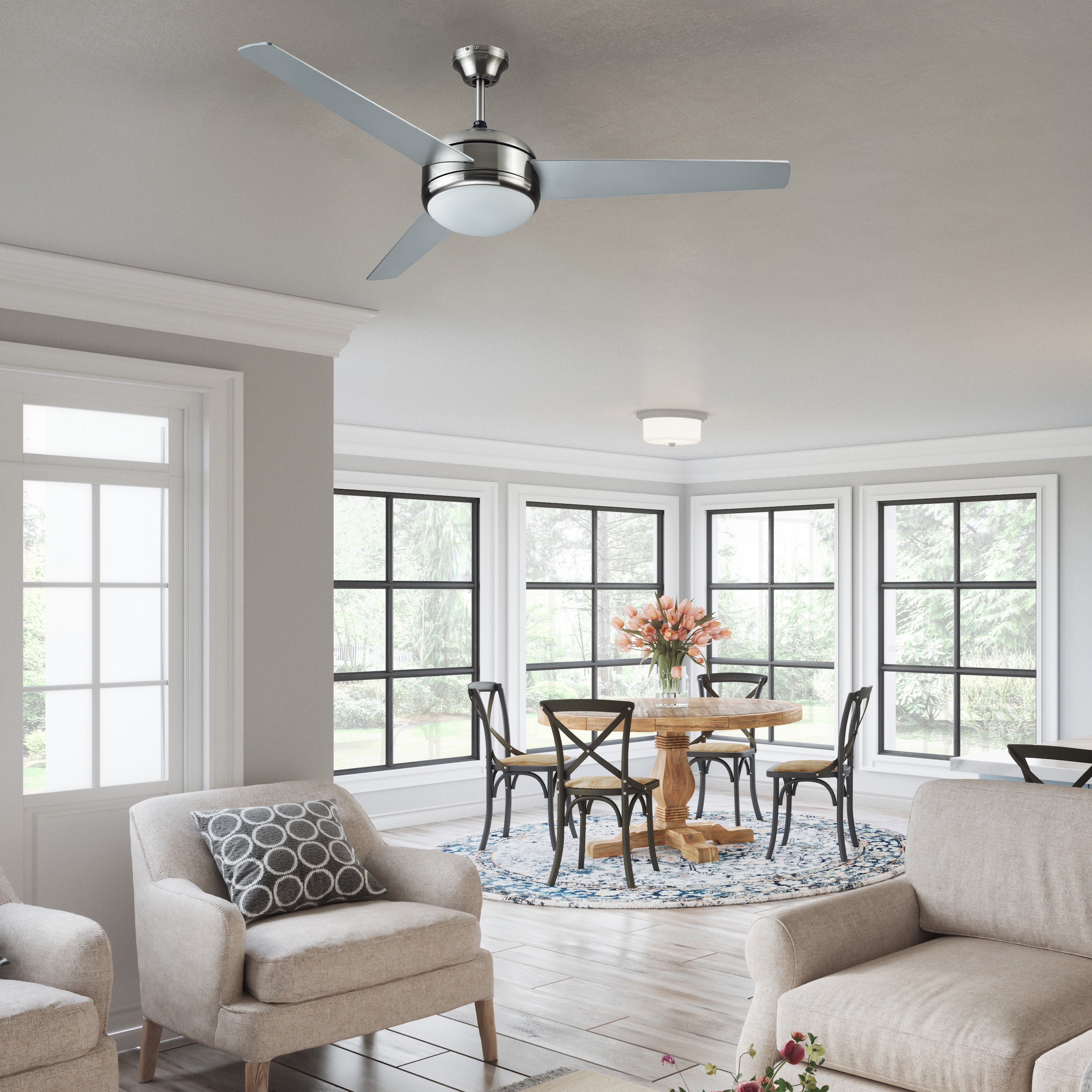 Design House Treviento 52-Inch Ceiling Fan in Satin Nickel