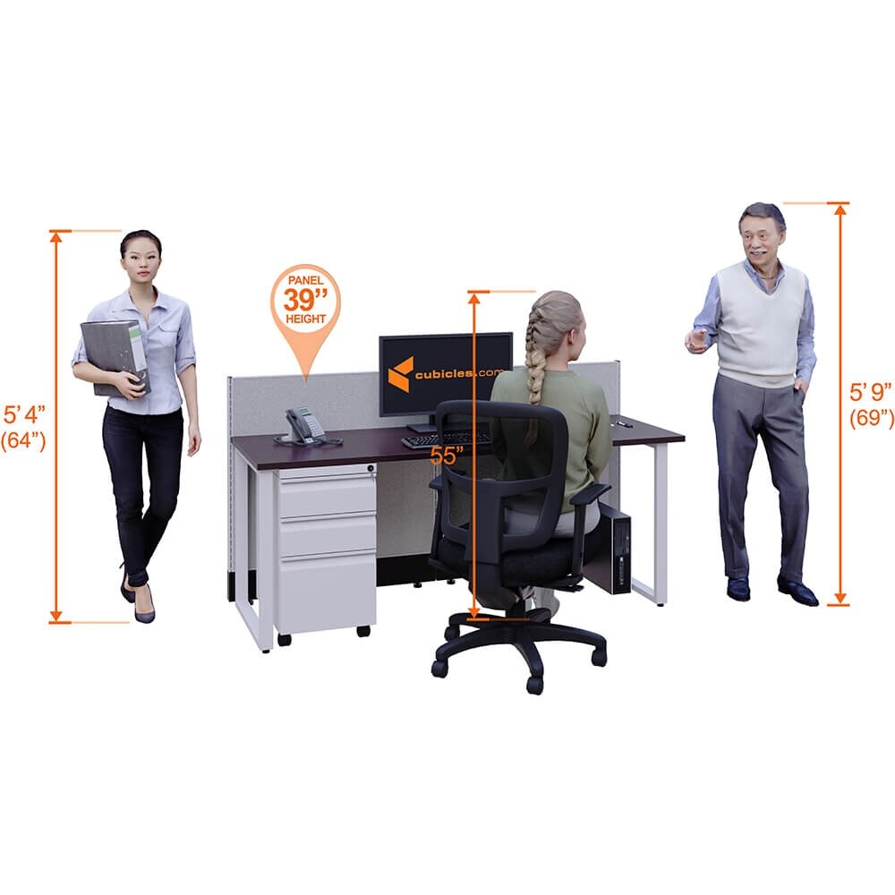 Open Office Workstations 39H 2pack Inline Powered