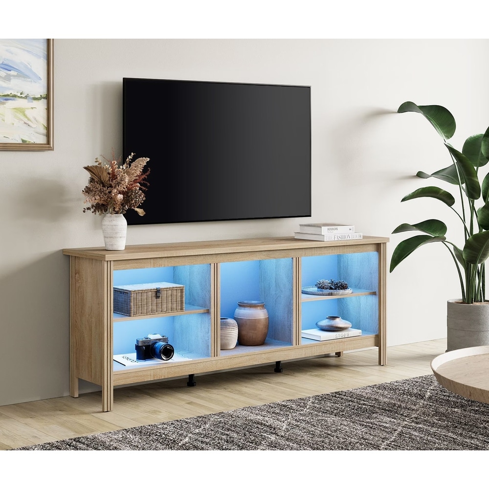 Classical 70 Inch TV Stand  TV Console Table for 75 Inch TV with LED