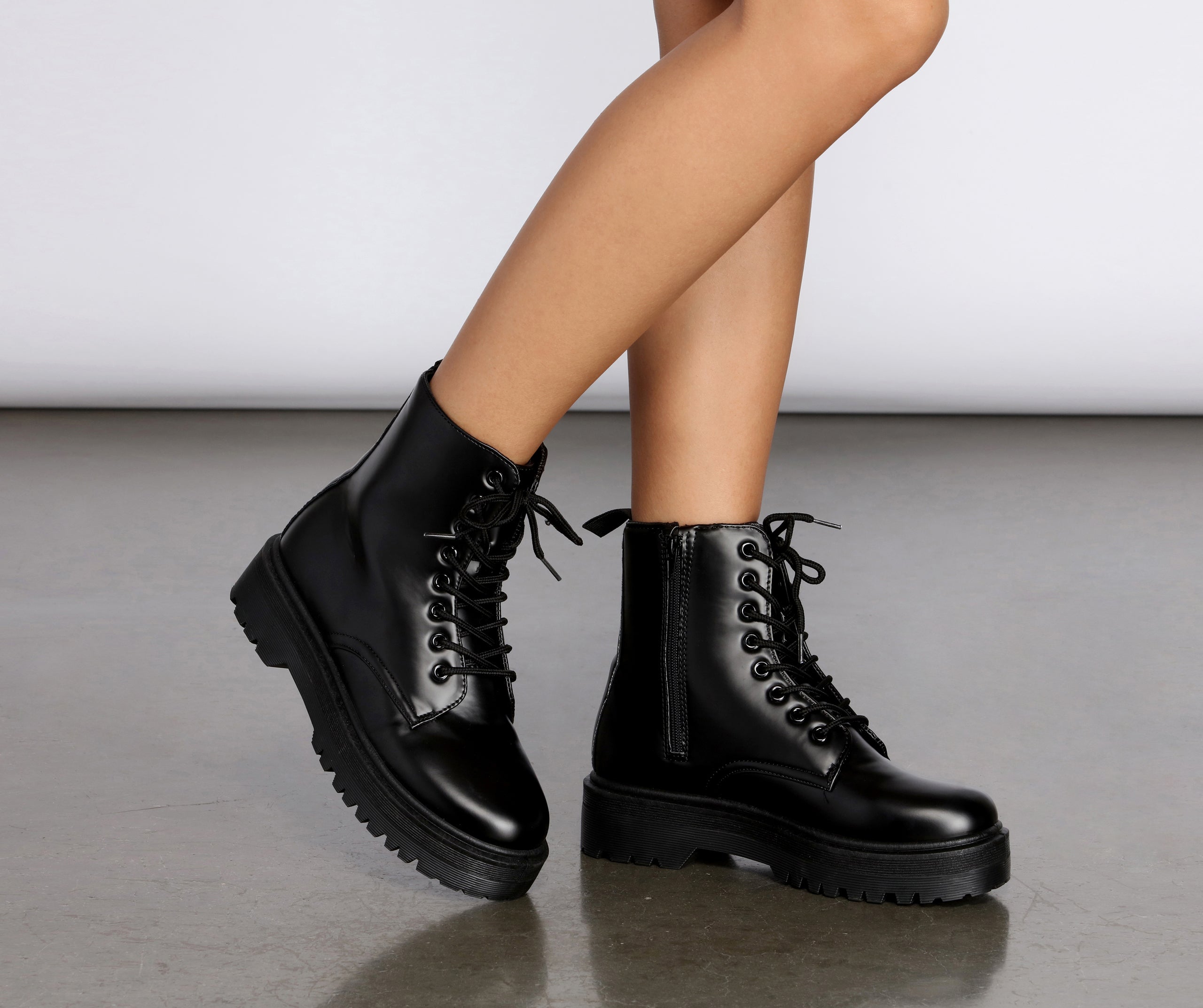 Don't Mess With Me Platform Combat Boots