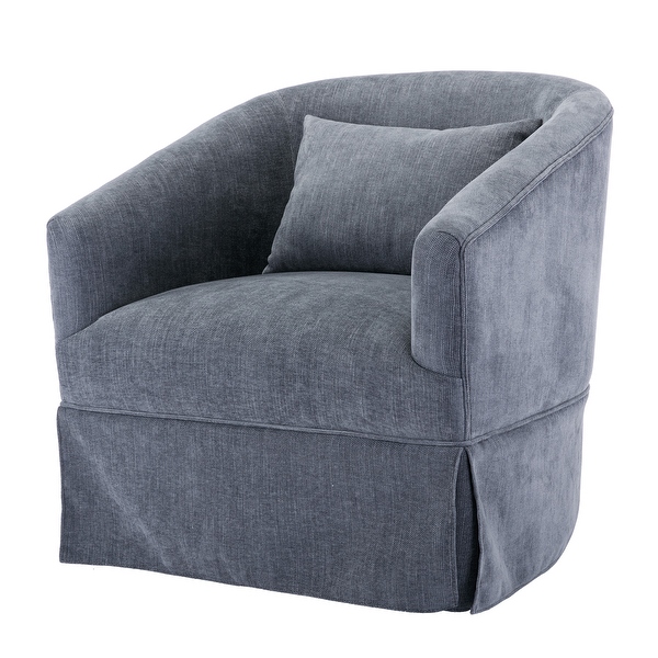 360-Degree Swivel Metal Base Accent Armchair Modern Linen Padded Seat Living Room Accent Chairs， Soft Comfortable Chair