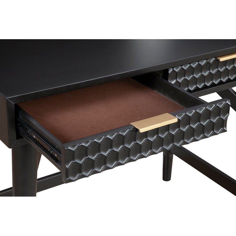 Origins by Alpine Black Pearl Large Desk  Black