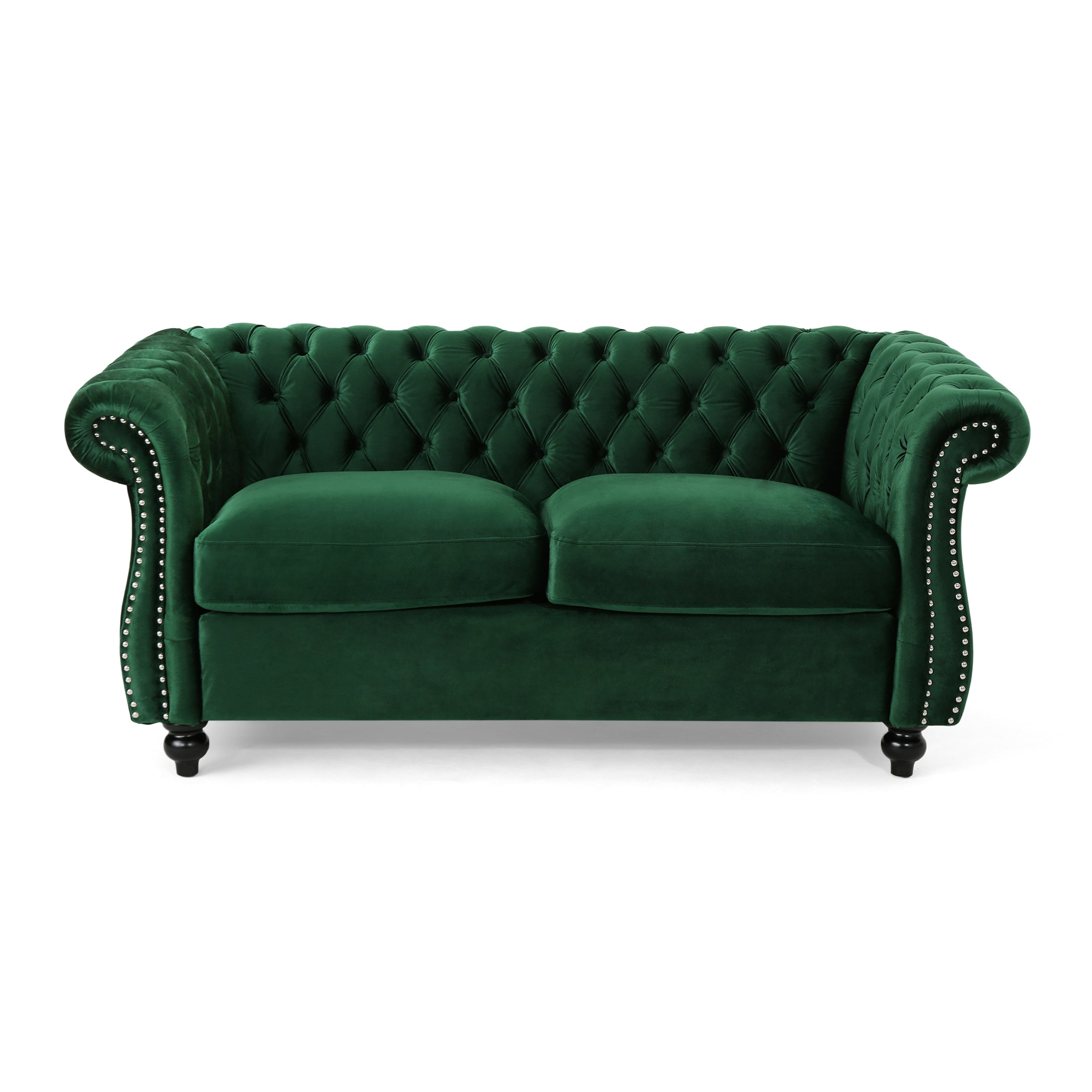 Kyle Traditional Chesterfield Velvet Loveseat Sofa