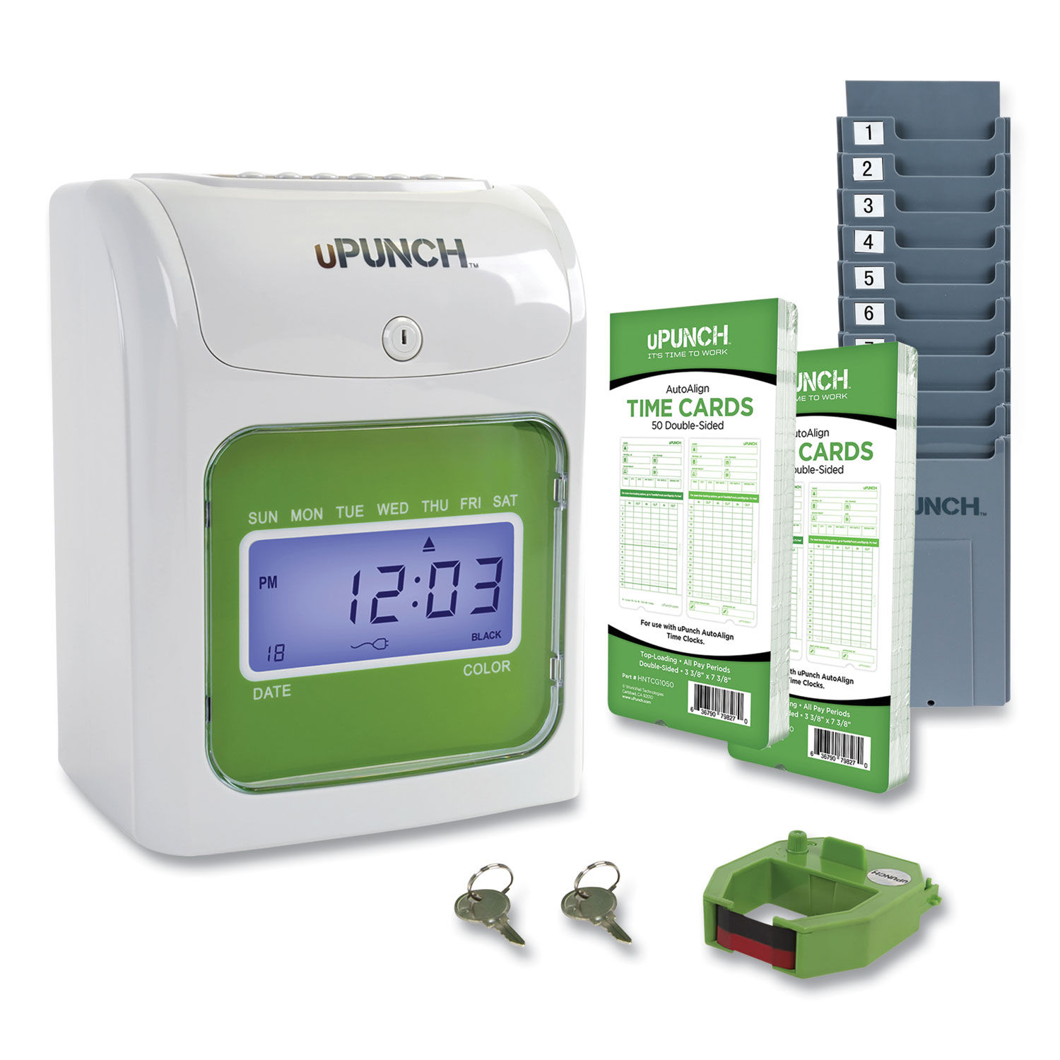 HN1500 Electronic Non-Calculating Time Clock Bundle by uPunchandtrade; PPZHN1500