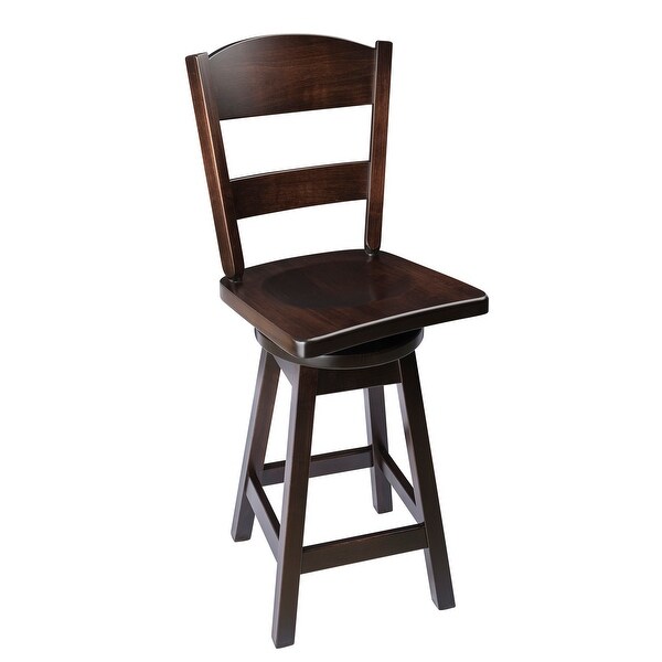 Swivel Urban Bar Stool with Classic Back in Maple Wood