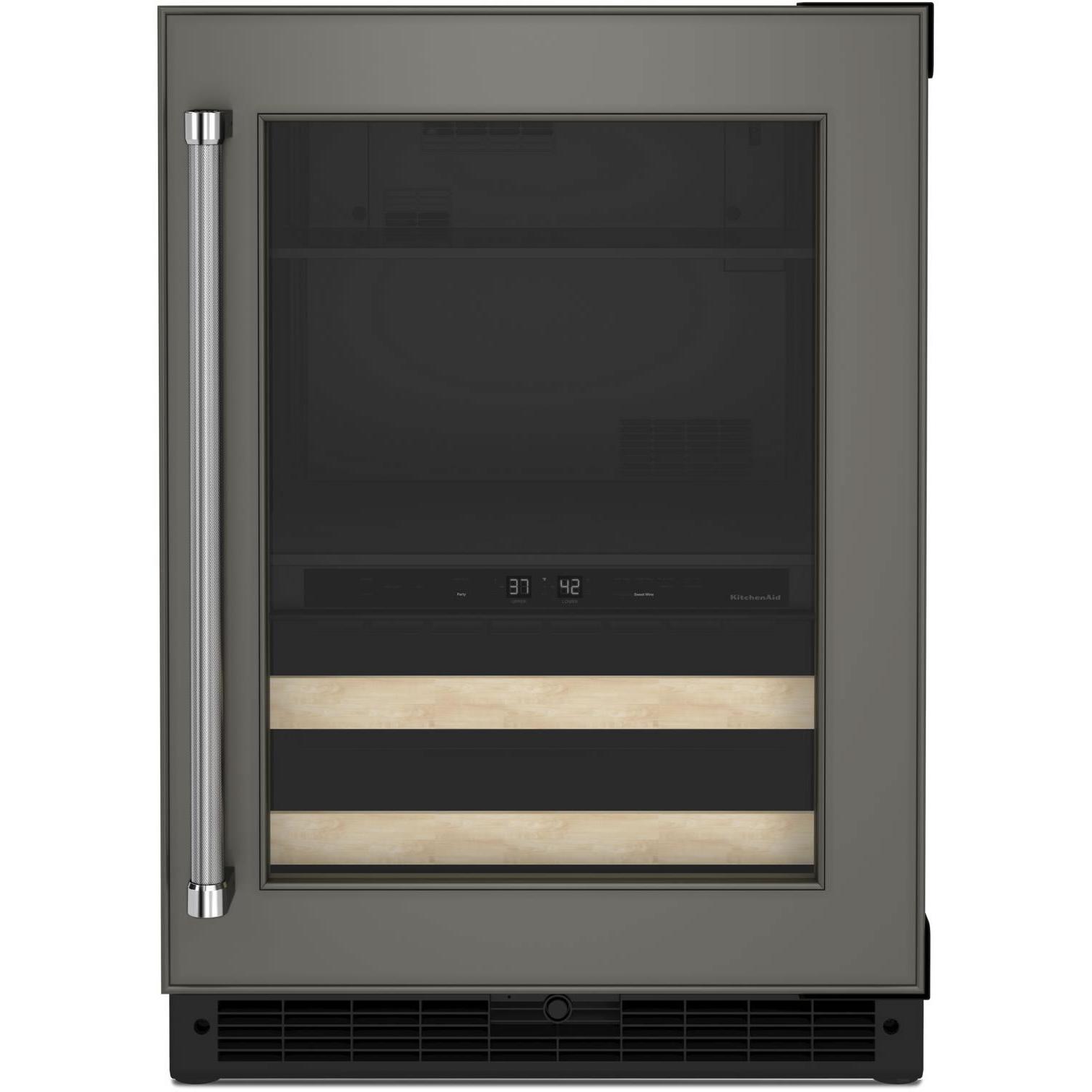 KitchenAid 24-inch, 4.89 cu. ft. Beverage Center with Glass Door KUBR214KPA