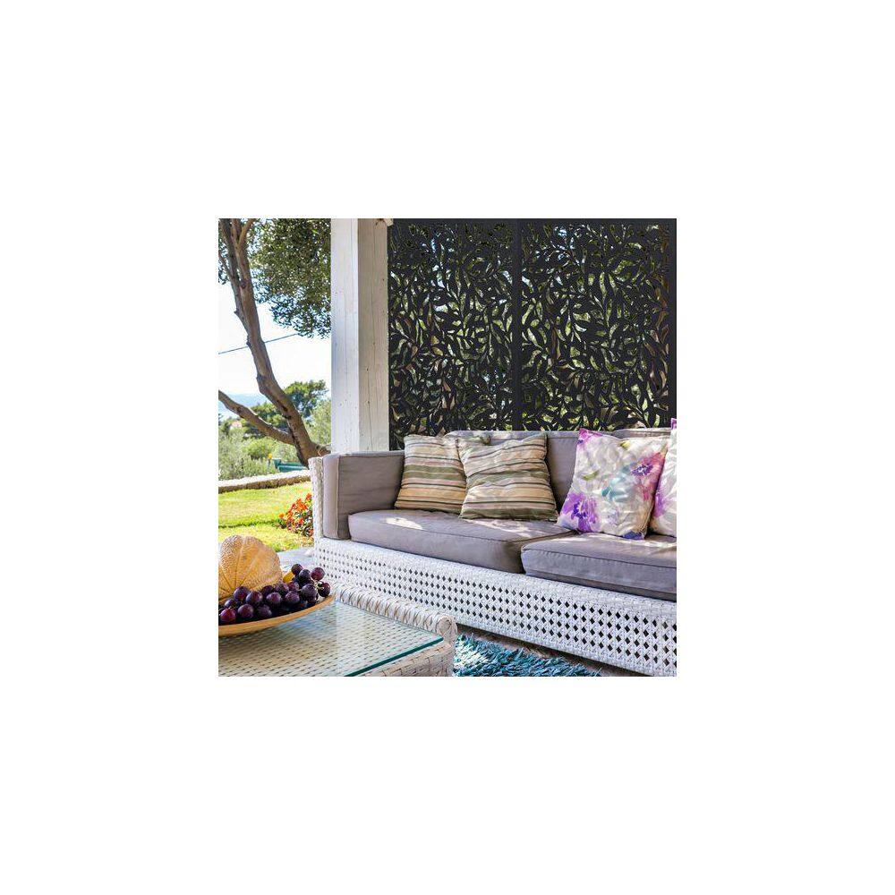 Matrix Vines 31.5 in. x 47.2 in. Charcoal Recycled Polymer Decorative Screen Panel Wall Decor and Privacy Panel B-VI1208-CH