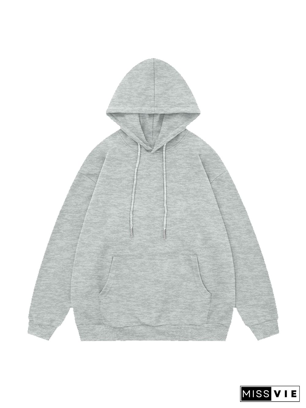 Solid Color Stretchy Hem Loose Oversized Hoodie