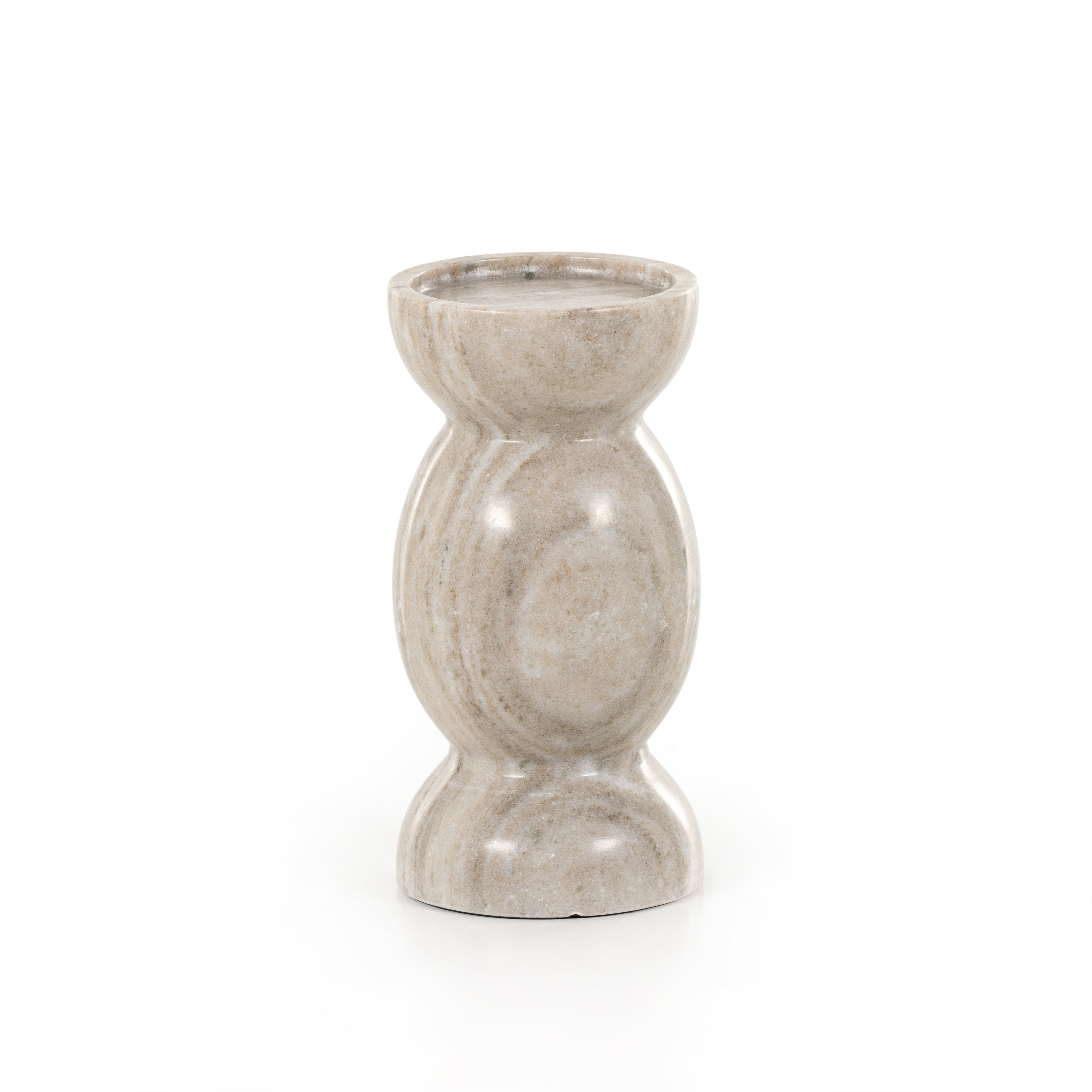 Kivu Pillar Candle Holder, Set Of 2 - Grey