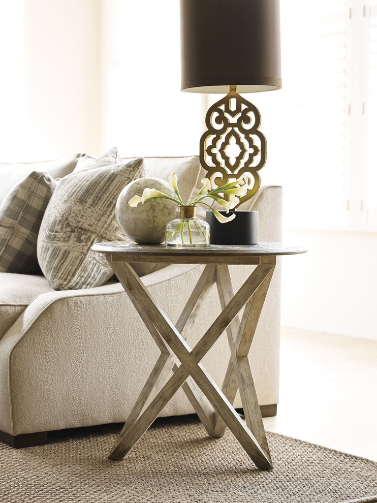 Kincaid Furniture Trails Colton Round Lamp Table  White   Farmhouse   Side Tables And End Tables   by Unlimited Furniture Group  Houzz