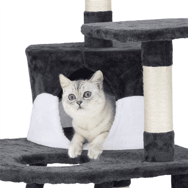 Yaheetech 48'' Cat Tree Scratcher Play House Condo Furniture Bed Post Kitten Pet Play House