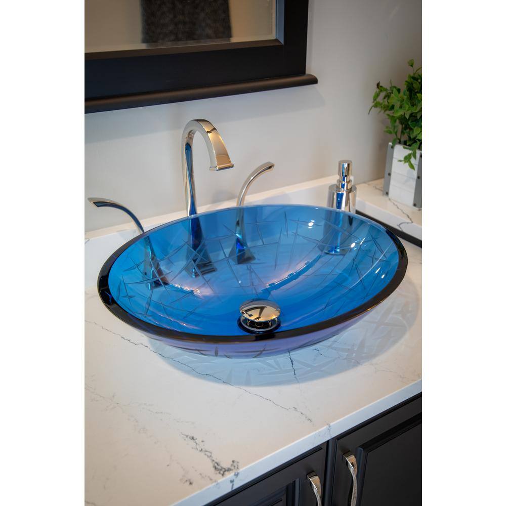 Eden Bath Crystal Oval Glass Vessel Sink in Blue EB_GS48