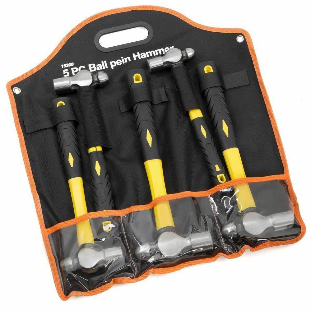 Stark Multi-Purpose Ball Pein Hammer Set with Fiberglass Handle (5-Piece) 15200-H1