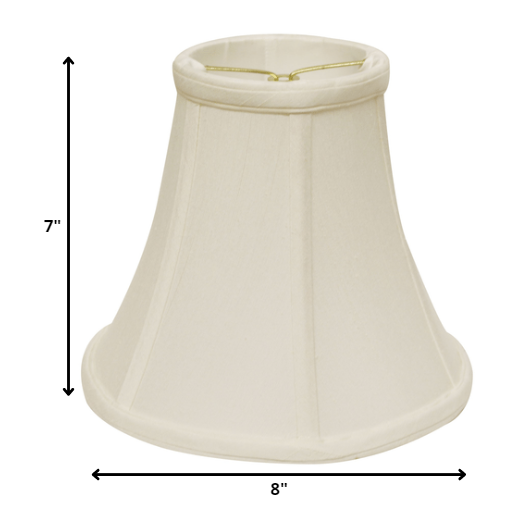 HomeRoots 469584 8 in. White Premium Bell Monay Shantung Lampshade