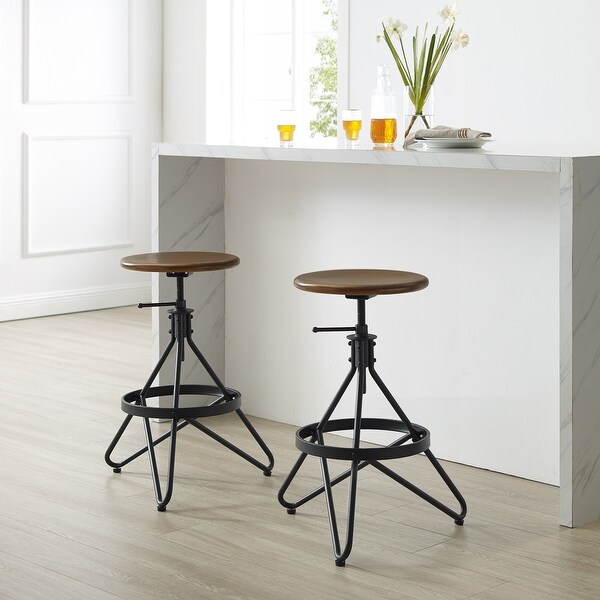 Kalen 2Pc Adjustable Height Swivel Stool Set