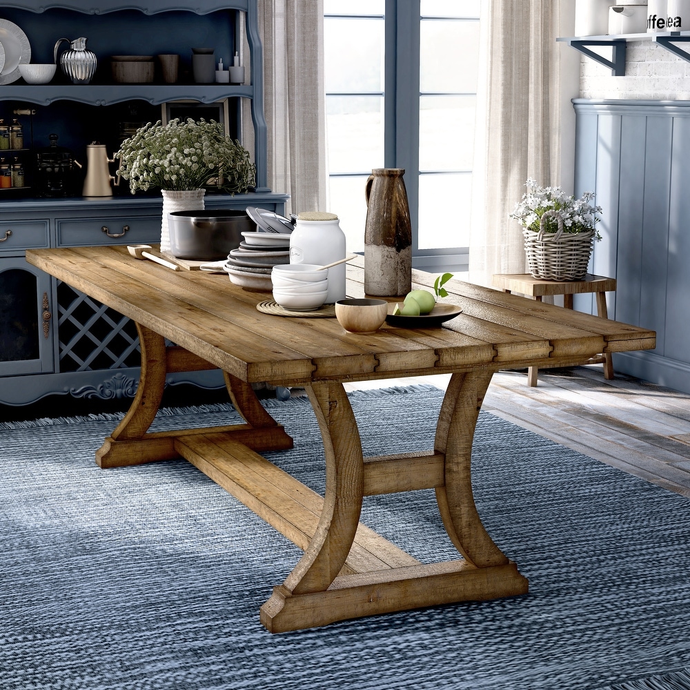 Furniture of America Sail Rustic Pine Solid Wood Dining Table