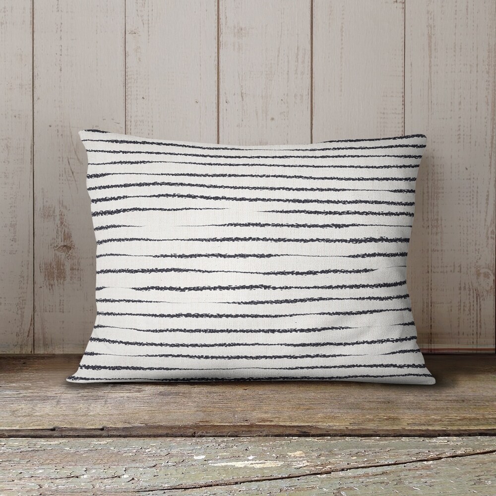 REVEAL IVORY   BLACK IndoorOutdoor Lumbar Pillow By Kavka Designs