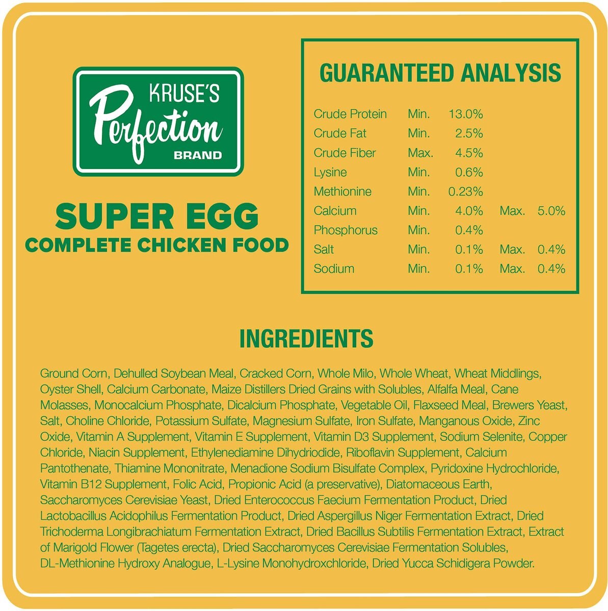 Kruse's Perfection Brand Super Egg Complete Whole Grains Chicken Feed