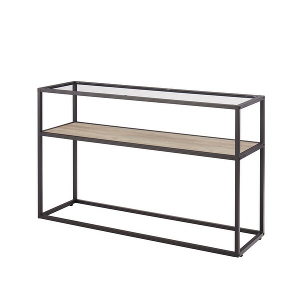 Glass Console Sofa Table， Modern Open Hallway Table， Narrow Entryway Table