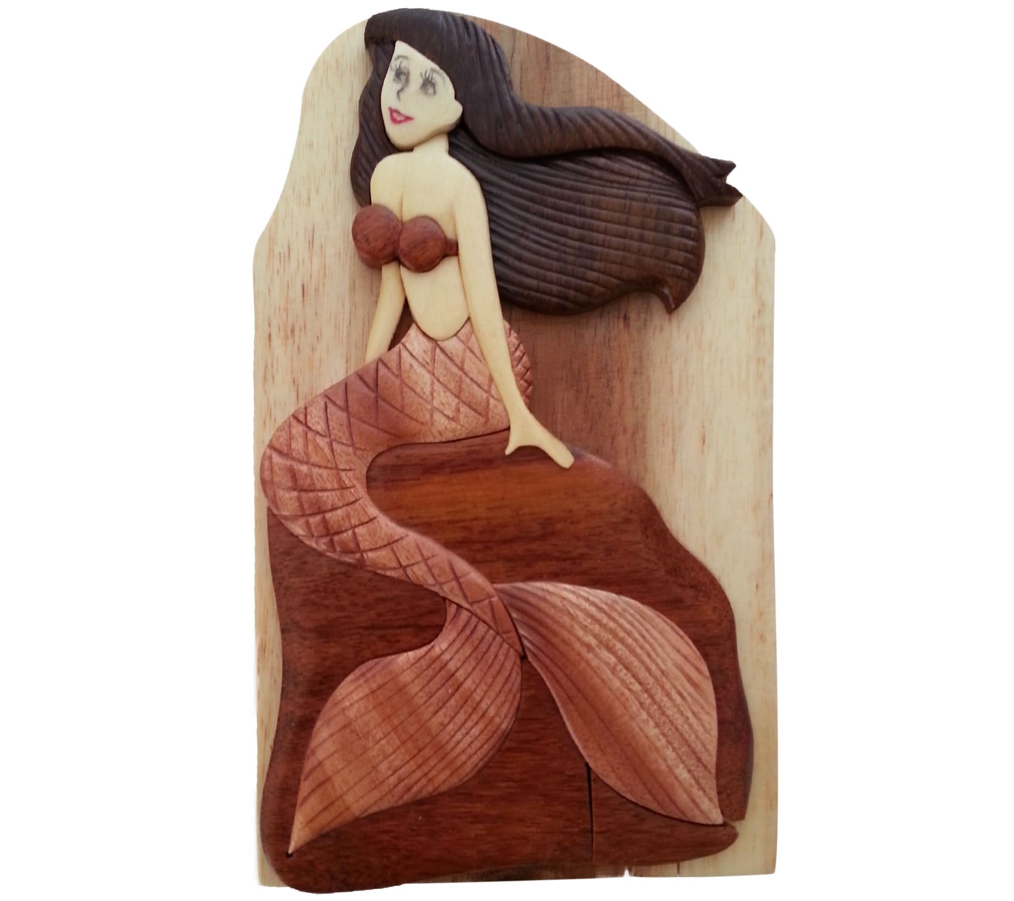 Carver Dan's Mermaid Puzzle Box with Magnet Closures