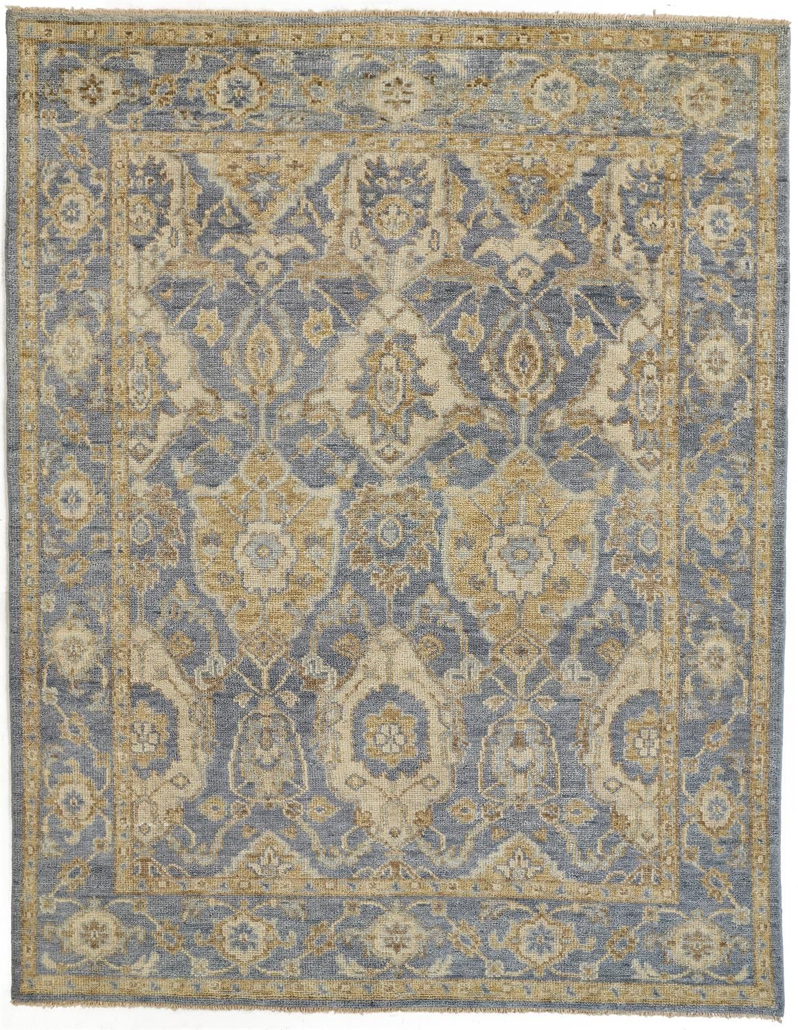 Irie Hand Knotted Blue and Gold Rug by BD Fine