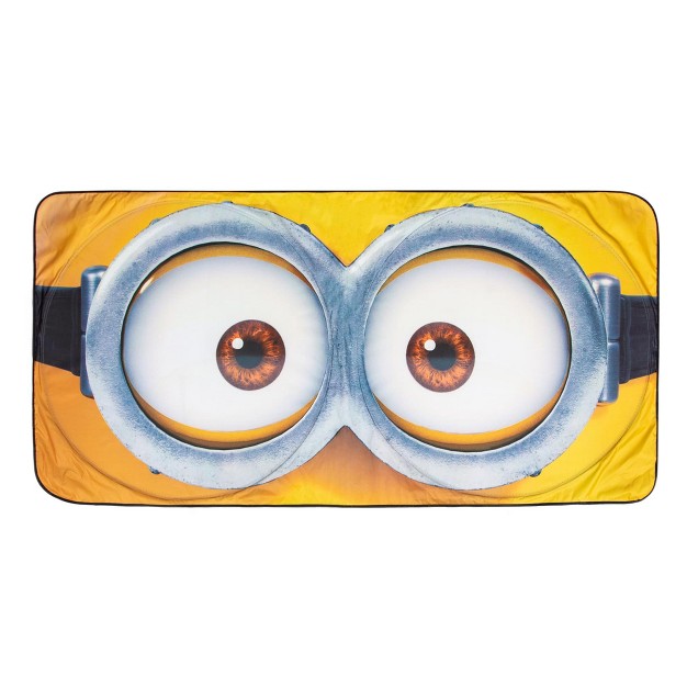 Surreal Entertainment Despicable Me Minions Face Sunshade For Car Windshield 64 X 32 Inches