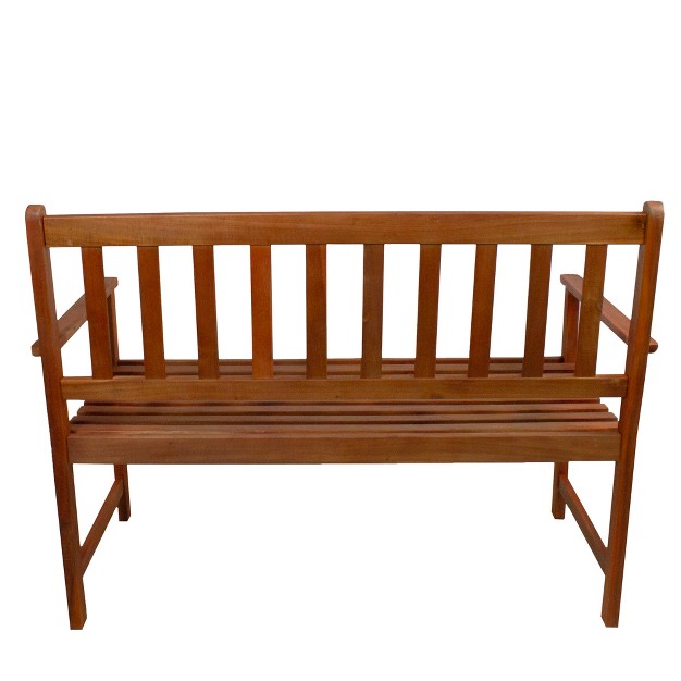 Light Brown Acacia Wood Outdoor Patio Bench