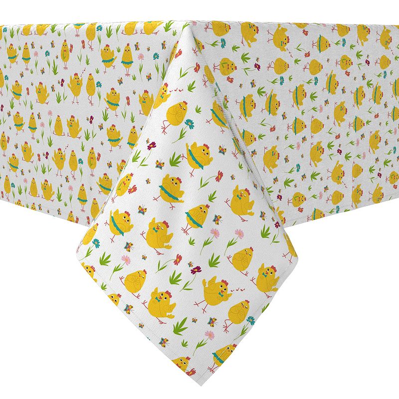 Rectangular Tablecloth， 100% Cotton， Dancing Chickens