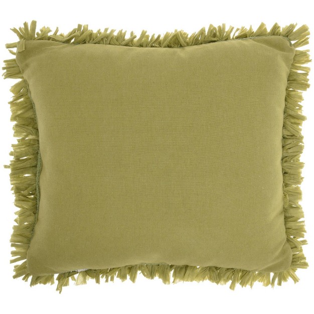 Shag Chindi Short Cut Square Throw Pillow Lime Mina Victory