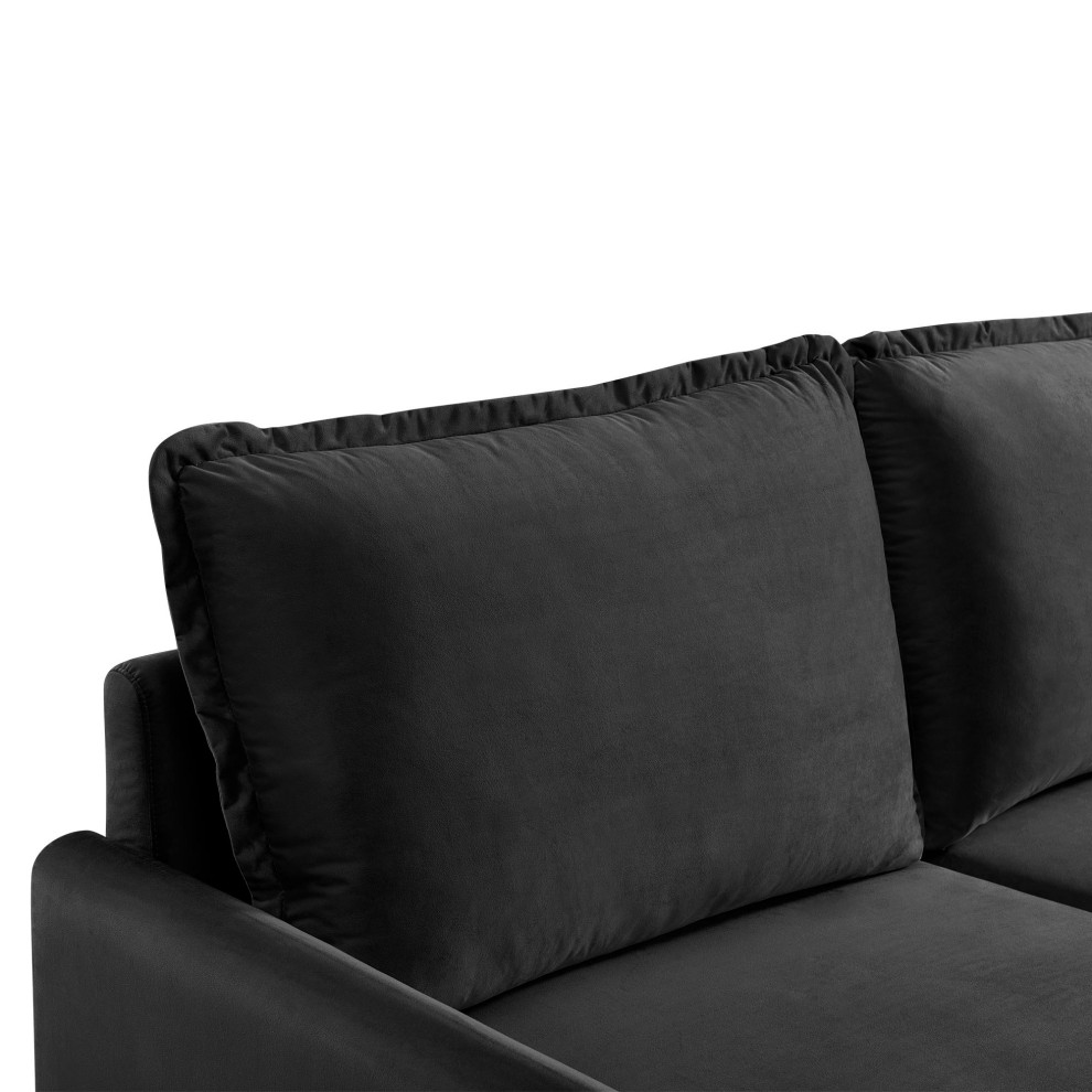 38.6H x 56.7W x 31.5D Blue Velvet Upholstered Loveseat   Midcentury   Loveseats   by IDEAZ International  LLC  Houzz