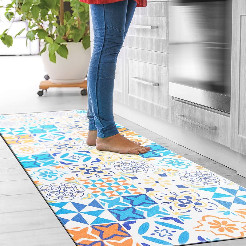 World Rug Gallery Geometric Tile Anti-Fatigue Mat