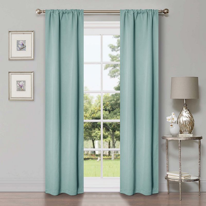 Superior Solid Insulated Thermal Blackout Rod Pocket Curtain Set