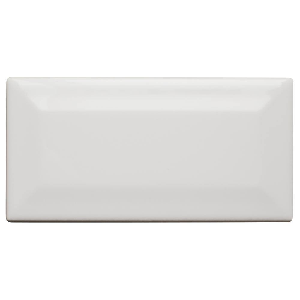 Daltile Restore 3 in. x 6 in. Ceramic Bevel Bright White Subway Tile (10 sq. ft.  case) RE1536MODBHD1P4