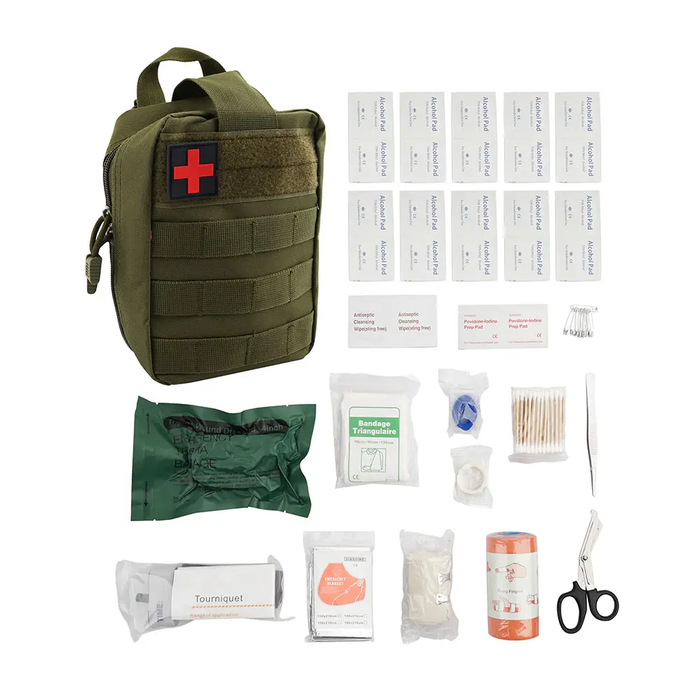 New design outdoor camping hiking emergency survival kit tools set first aid portable bag