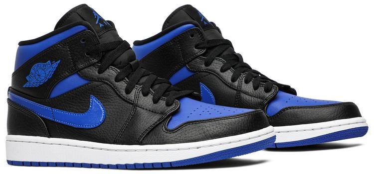 Air Jordan 1 Mid 'Black Hyper Royal' 554724-068