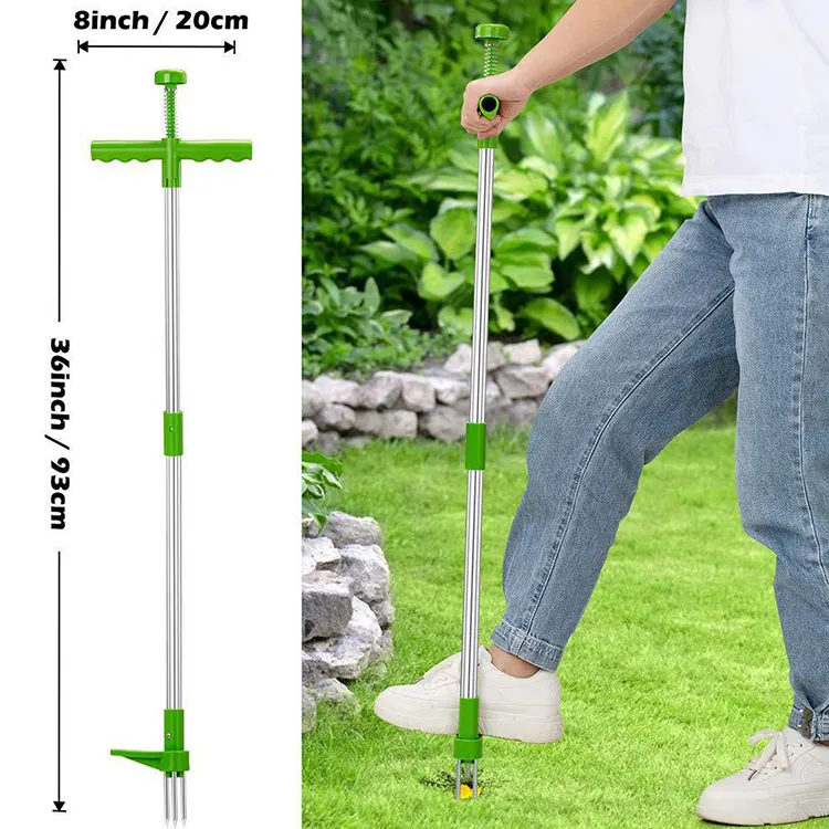 Manual Garden Lawn Long Handled Aluminum Stand Up Weed Extractor