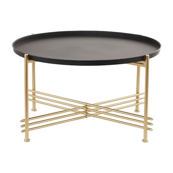 Gold Metal Modern Coffee Table - 33 x 33 x 19