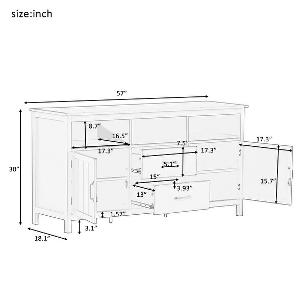 Nestfair TV Stand for TV up to 68 in with 2 Doors and 2 Drawers