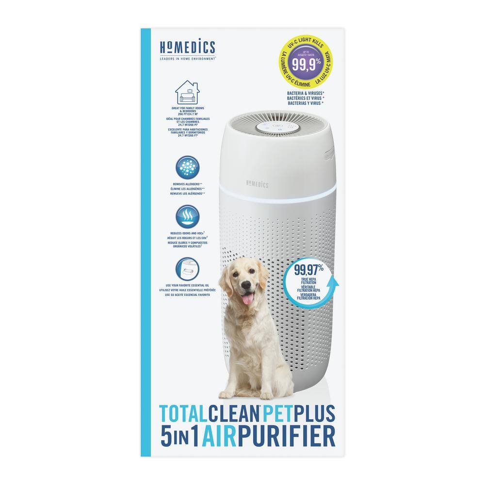 HoMedics PetPlus True Hepa Air Purifier with UV-C Technology AP-PET35-WT